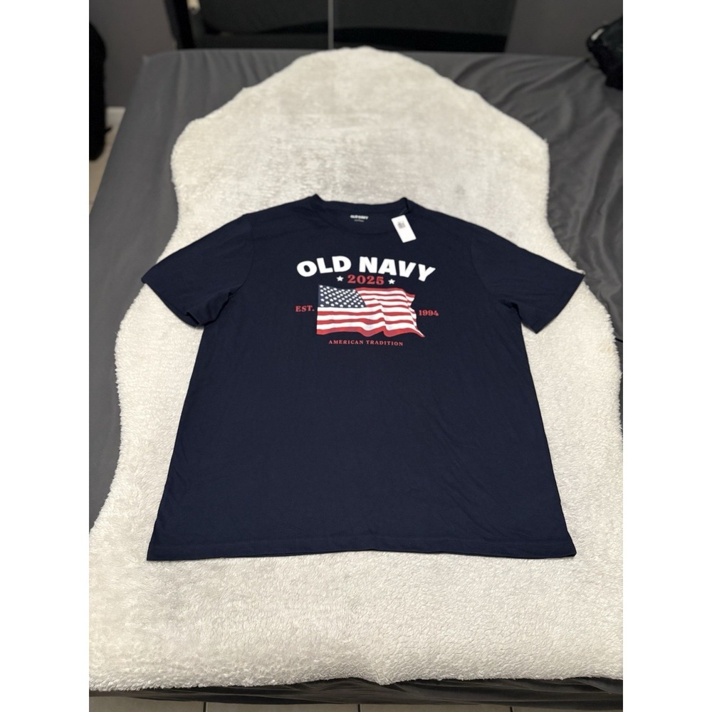 New Old Navy Men's Navy T Shirt USA Flag 2025 Large NWT